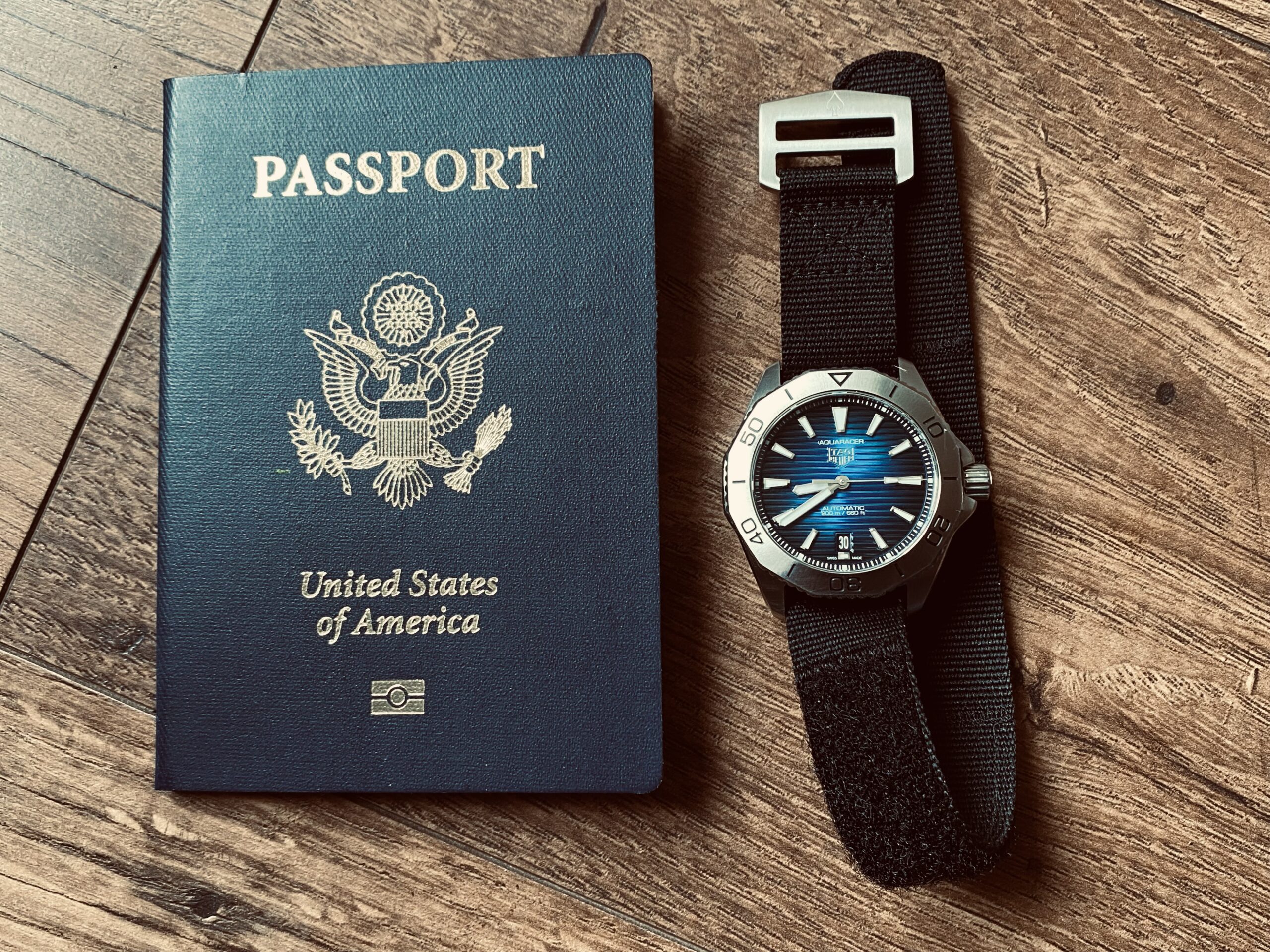 Why the Tag Heuer Aquaracer & WOE Glomar Explorer Strap is the Ultimate Travel Combo